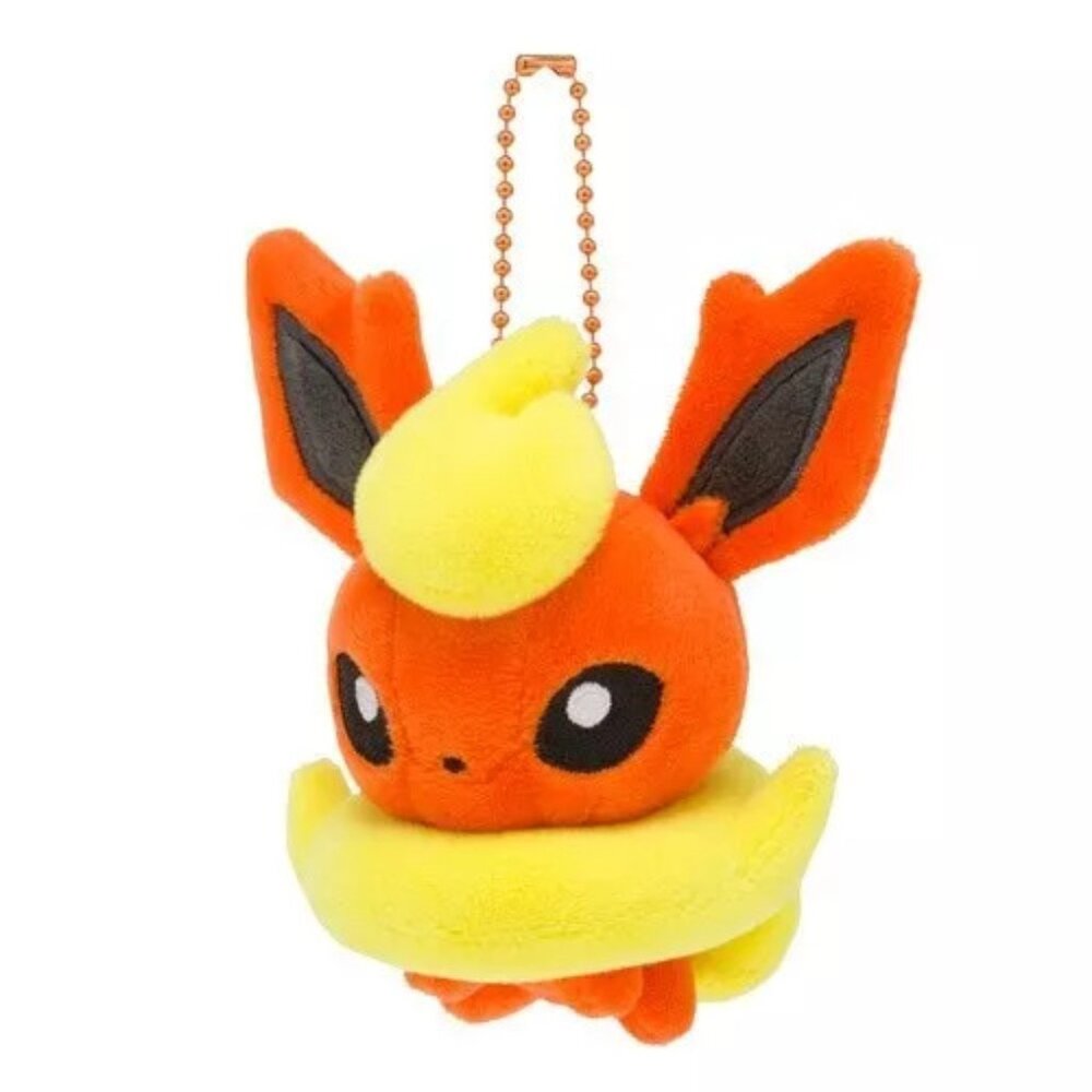 Pokemon Eevee Plush Keychain | Flareon Kawaii Doll Pendant